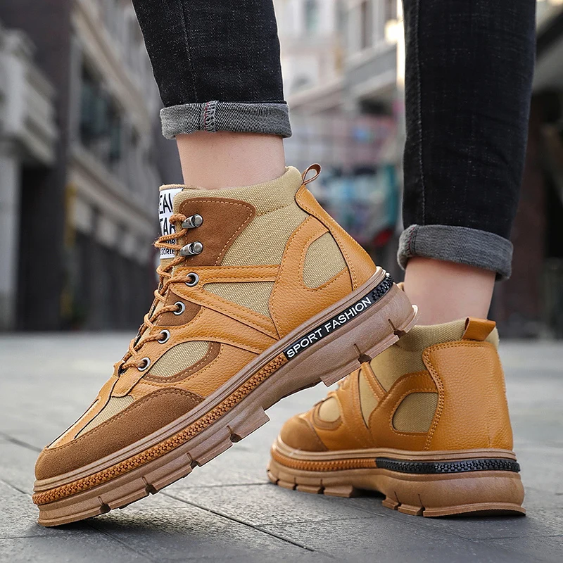 HUMTTO зимние теплые меховые кроссовки мужские Нескользящие походные ботинки