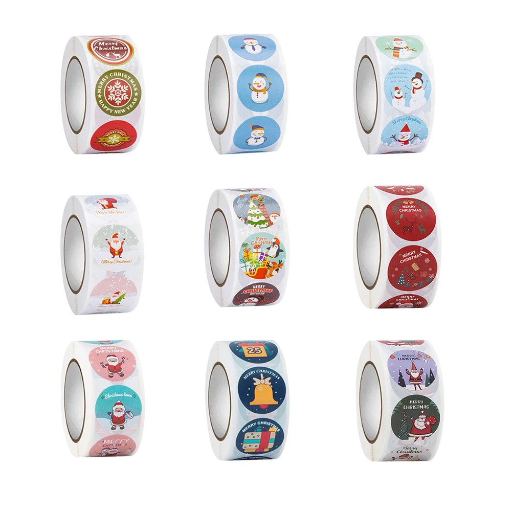 

500pcs 2.5cm Gift Envelope Sealing Stickers Merry Christmas Design Diary Scrapbooking Sticker Festival Birthday Party Gift Decor