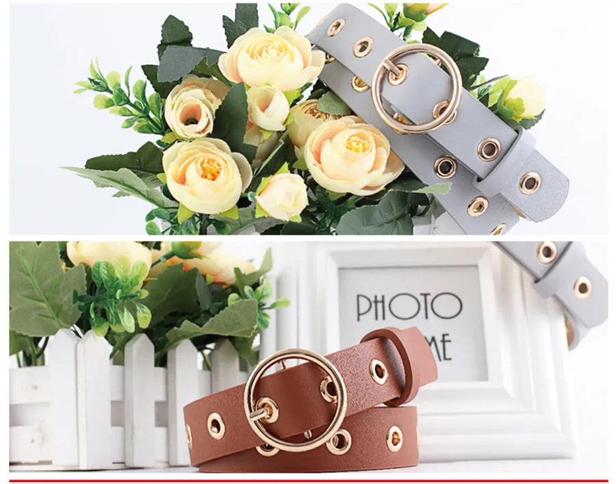 Женский ремень кожаный Круглый металлическая пряжка круглые ремни для женщин