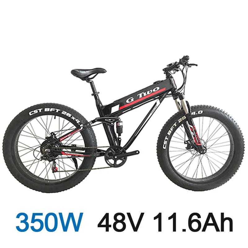 26 дюймов Электрический велосипед Fat Tire Электрический горный велосипед, 350 Вт/500 Вт мотор, 48 В 14Ah литиевая батарея, доступны двойные батареи - Цвет: Black 350W 11.6A