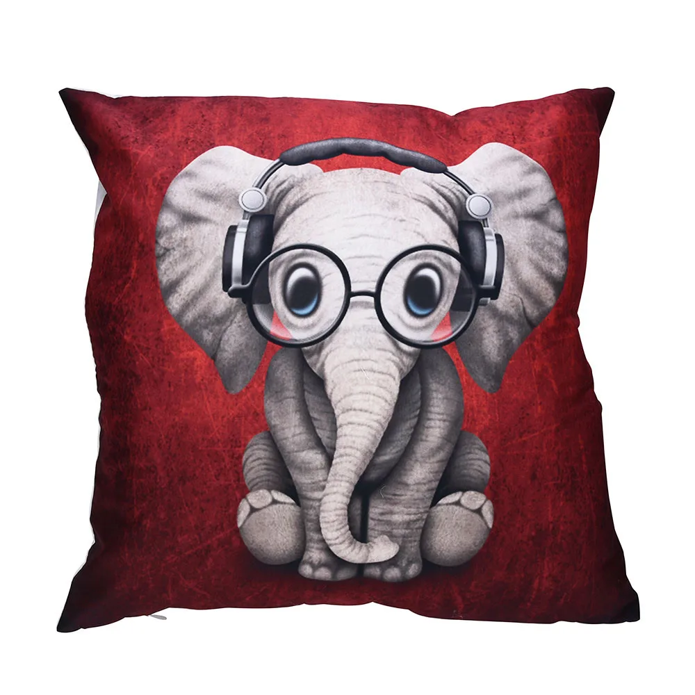 Наволочки с принтом животных кошек панды оленей слонов Полиэстеровая наволочка