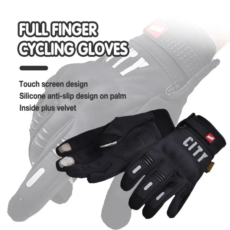 

MADBIKE Full Fingers Gloves Winter Wind Warmth Touch Screen Shockproof Outdoor Motorcycle Gloves Bicycle Protective Equipment