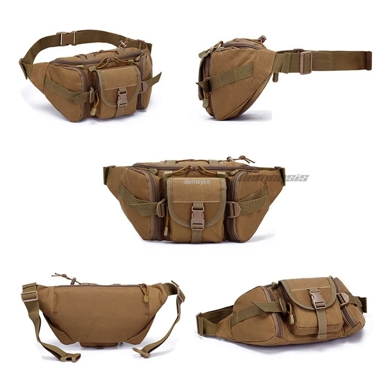 

Tactical Camouflage Molle Waist Bag Multifunctional Waist Pack Military Pouch Camping Hiking Running Sports Bags