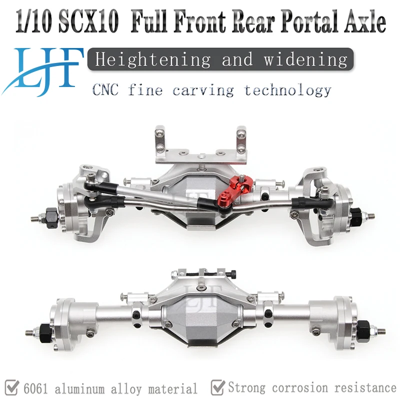 LJF SCX10 Алюминиевый CNC анодированный Полный Передний Задний портальный мост для 1/10