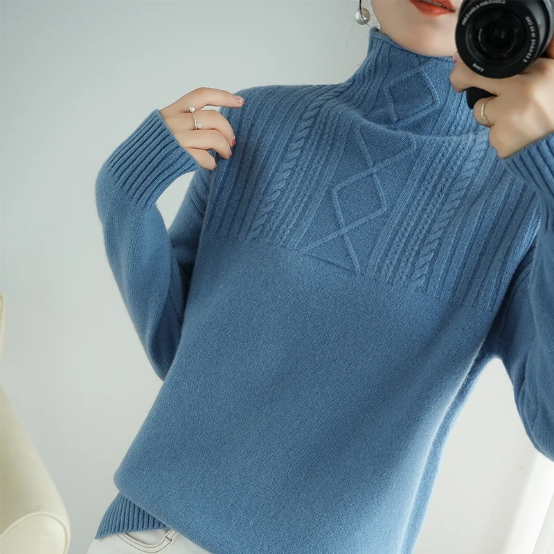 Женская водолазка новинка сезона осень-зима 2020 Женский пуловер с длинным рукавом