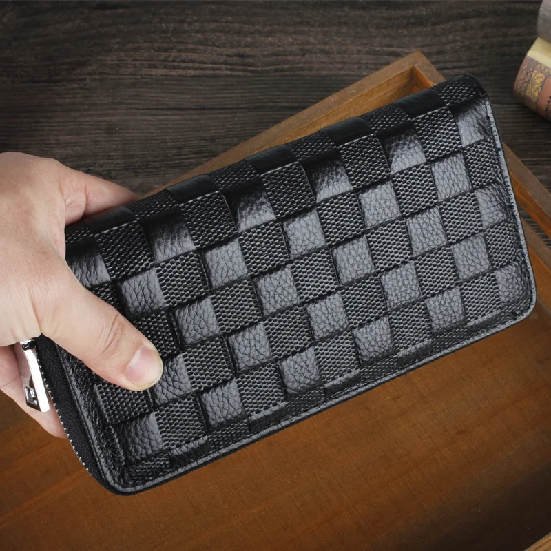 Роскошные Брендовые мужские кошельки длинный мужской кошелек клатч из воловьей