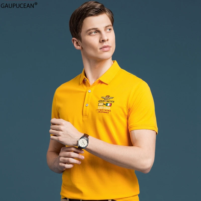 

95% Cotton 5% Spandex Quality Breathable Summer Man Polo-Shirt Male Fashion Embroidery Casual Short Sleeve Men POLO Shirt