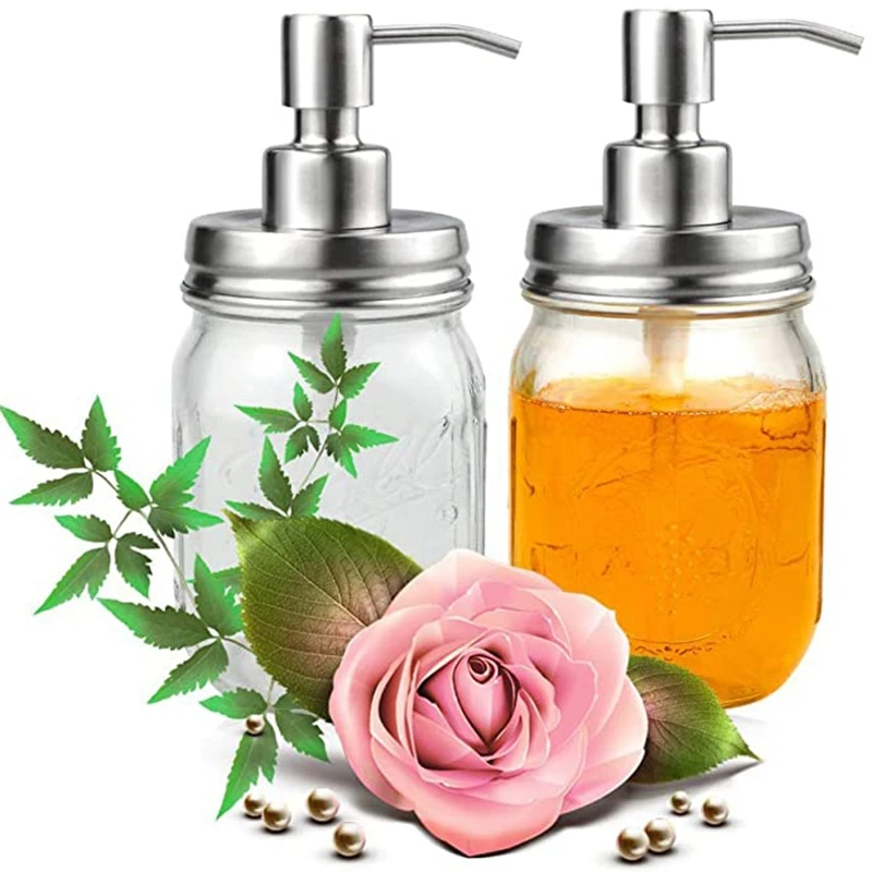 

5Pack Mason Jar Soap Dispenser Lids with Pumps, Rustproof Stainless Steel Lotion Soap Dispenser Lids Replacement