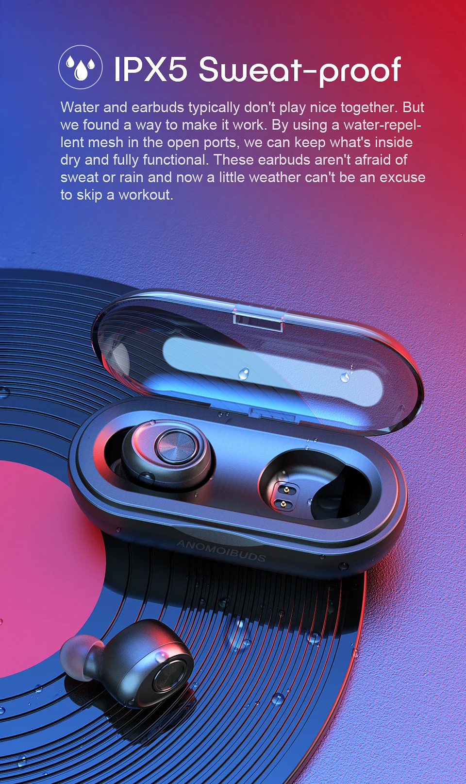 Anomoibuds капсулы TWS беспроводные наушники V5.0 Bluetooth наушники бас стерео звук спортивные наушники для samsung Xiaomi Iphone