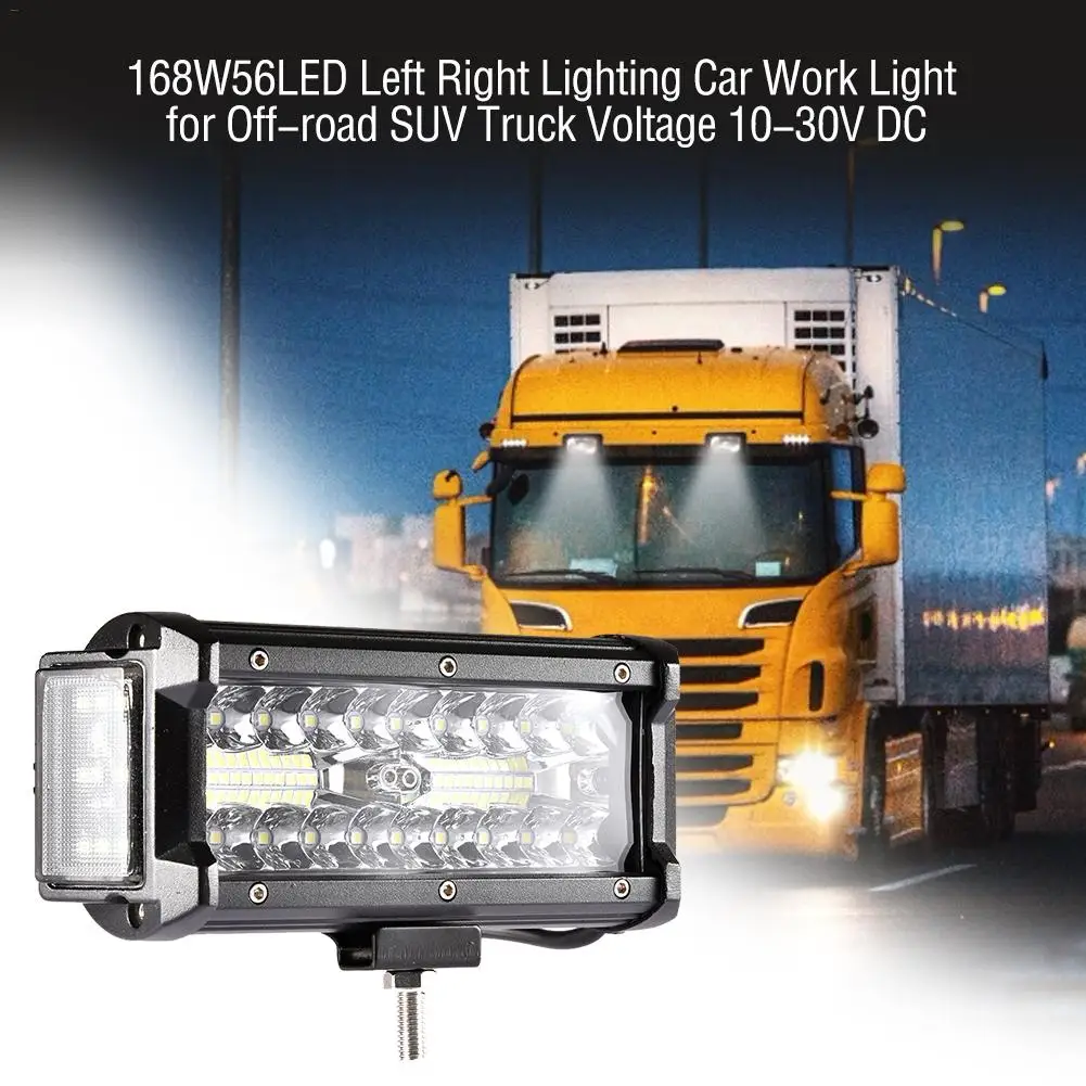 

Автомобильный рабочий светильник, 168 Вт, 56 светодиодов, лесветильник и правый свет для внедорожников, грузовиков, напряжение 10-30 в, постоянны...