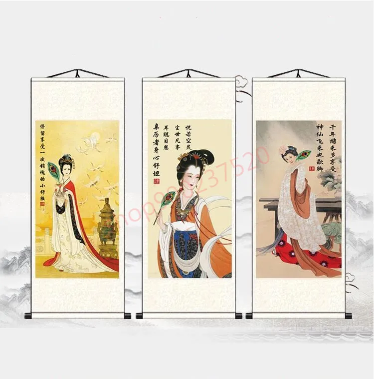 

Рисунок Леди, собирающей уши, оздоровительная культура традиционной китайской медицины, шелковые декоративные росписи