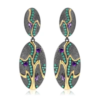 gems ballet 925 sterling silver 0 76ct natural oval amethyst drop earrings for women jewelry georgia okeeffe leaf earrings