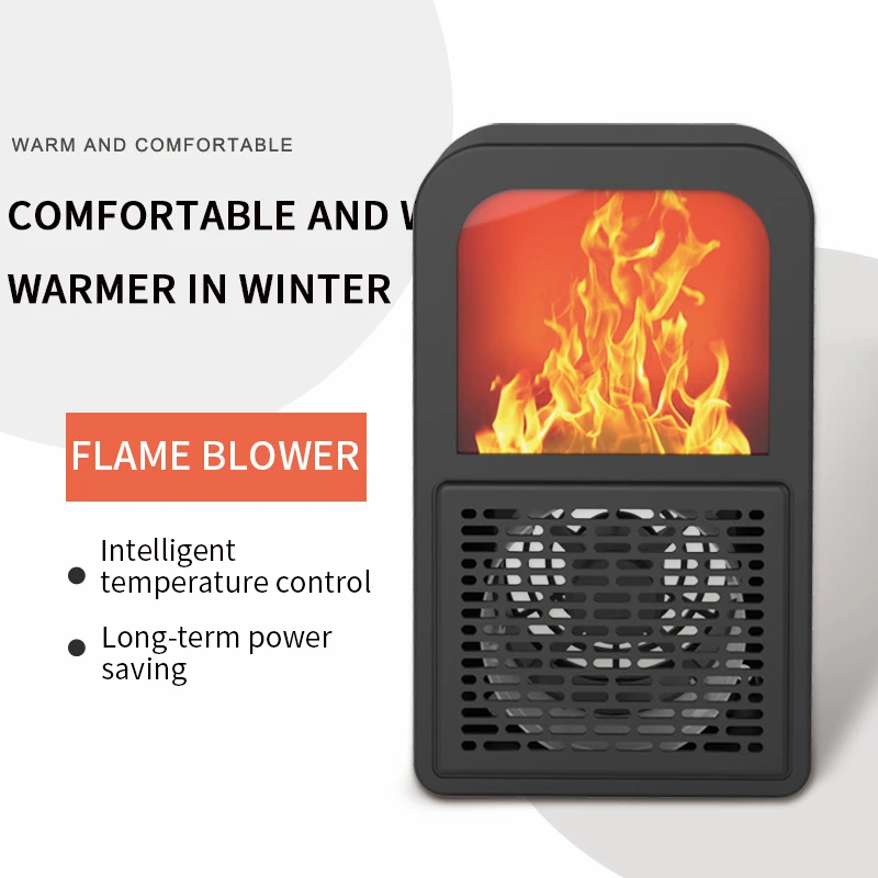 Portable 3D Flame Heater Space Home Mini Electric Heaters Heated Room Heaters Fan Small Heating Stove Radiator Machine for EU/US