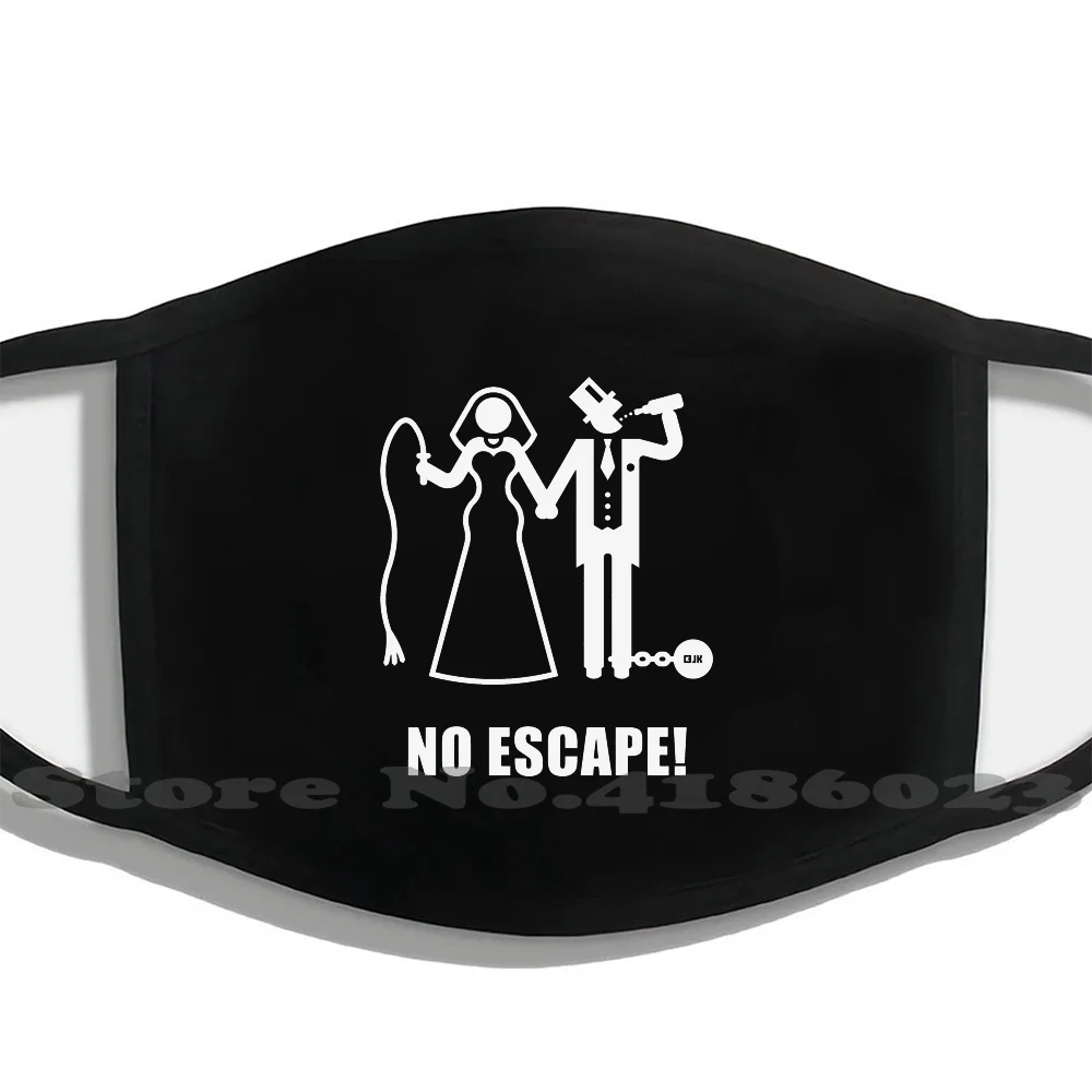 

No Escape! ( Wedding / Groom / Bachelor Stag Party / White ) Fashion Trendy Filter Masks Face Mask Bachelor Party Stag Night No