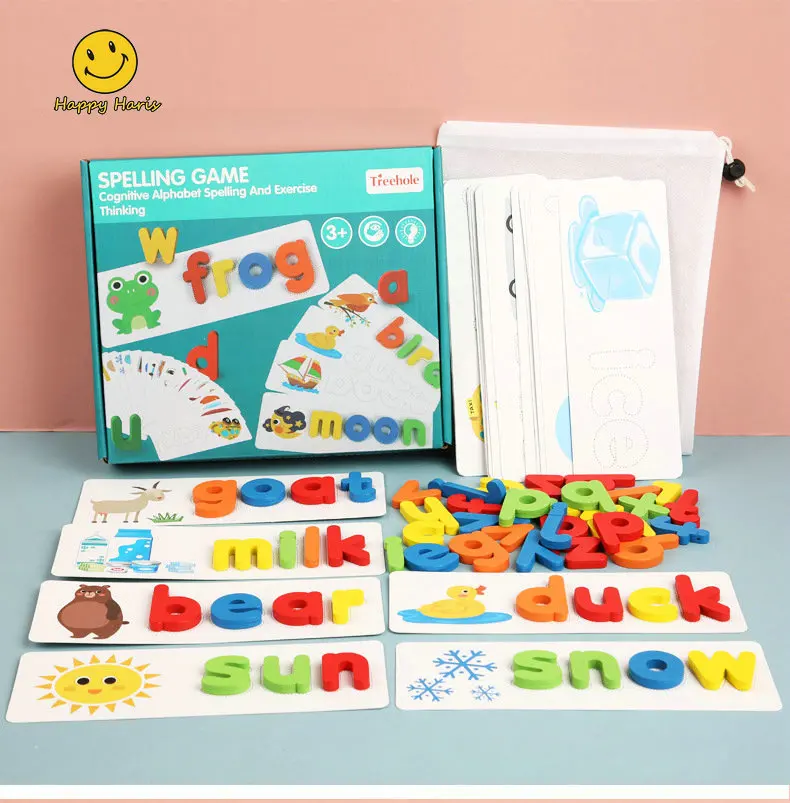 Деревянные игры для правописания 26 букв Английский алфавит Раннее Обучение