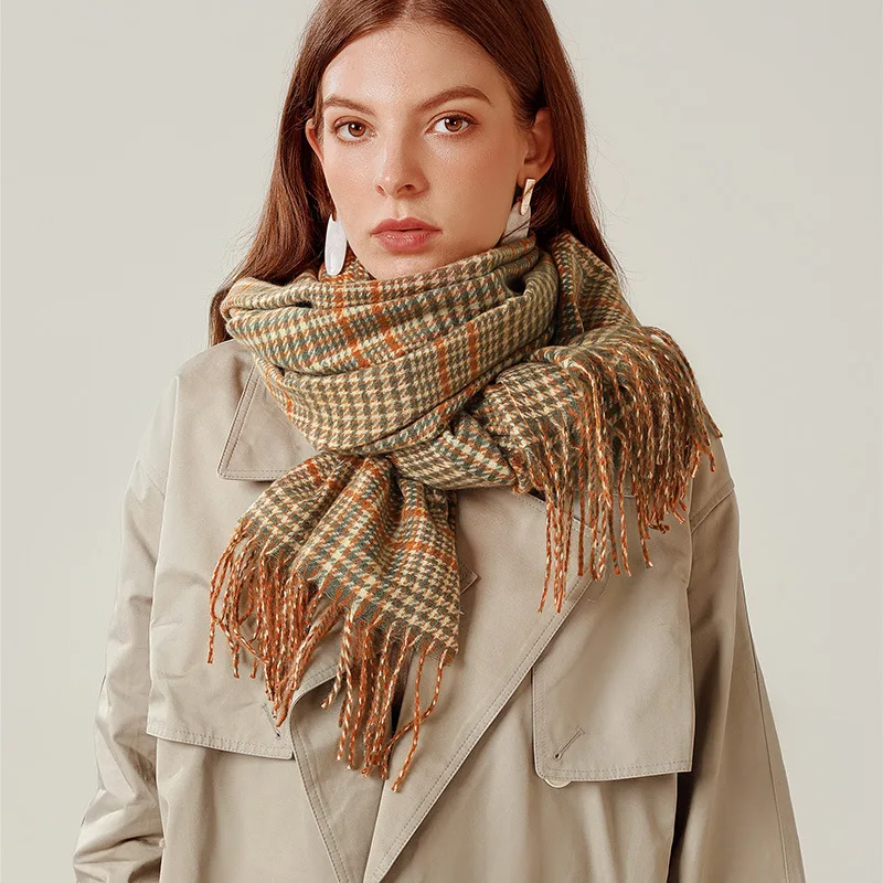 

Scarf Women Luxury Korean Style Scarves 2021 New Designer Plaid Soft Bufandas Tassel Female Foulard Jersey Pareo Echarpe Shawl