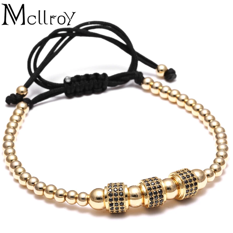 Mcllroy браслеты с пробкой мужские бусинами изогнутые браслет микро инкрустацией