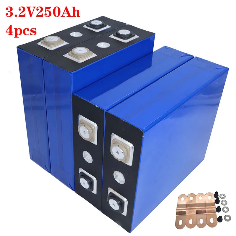 

2021 NEW 4pcs 3.2V 250AH battery pack LiFePO4 12V 4S 250000mAh for E-scooter RV solar Energy storage system Travel Batteries