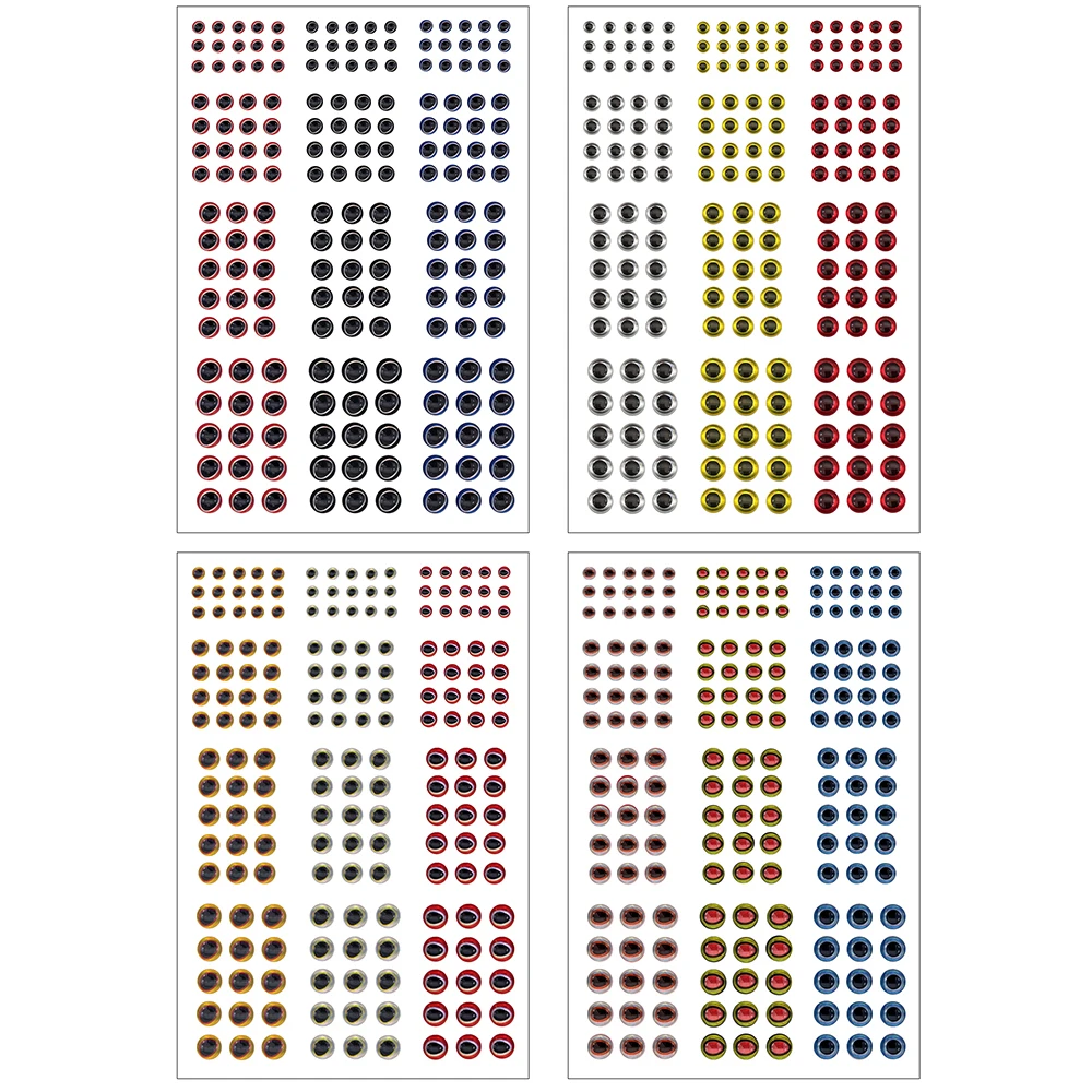 Рыболовные глаза для приманки 183 шт. разных цветов ловли нахлыстом 3D