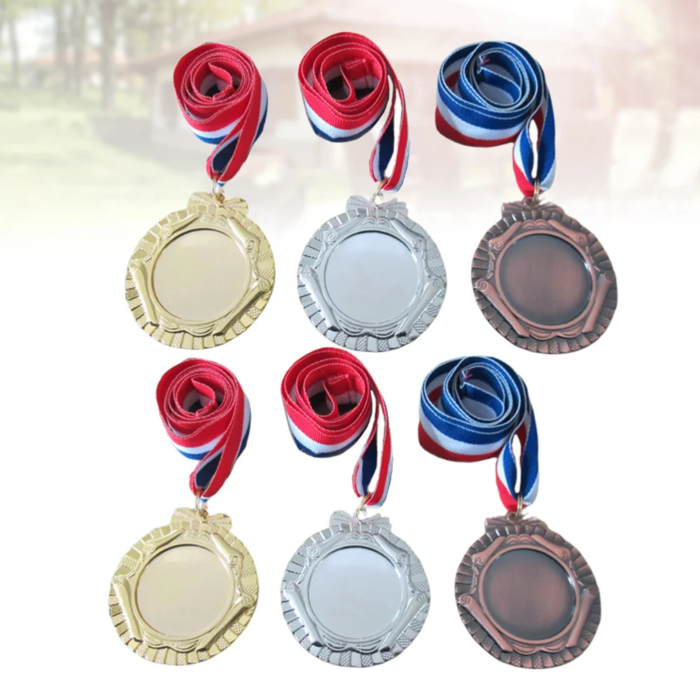 

6pcs Creative Award Medals Universal Metal Medals with Lanyard for Sports Academics Competition (Gold, Silver and Bronze, 2pcs