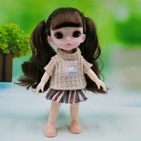 new 16cm bjd doll toy 13 movable joints 3d big eyes cute baby girl dress up fashion doll multicolor hair girl toy christmas gift