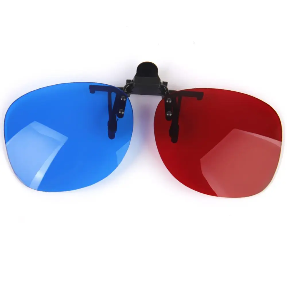 1 pcs 1 пара взрослых красно-синие 3D клип-на очки для 3D просмотра домашних фильмов модный стиль и прочный красный синий 3D клип на близорукость очки - Цвет: 1 pcs