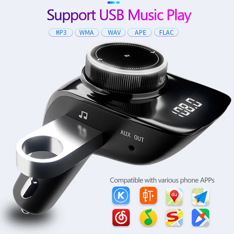Автомобильный FM-трансмиттер JINSERTA 2021 Bluetooth 5. 0 громкая связь mp3-плеер приемник с