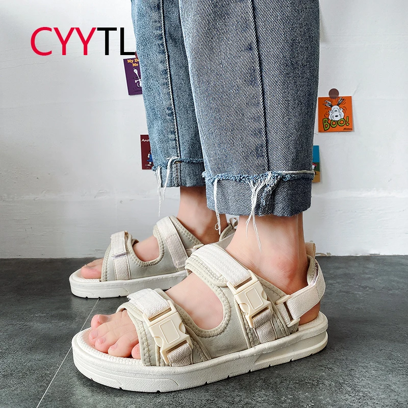

CYYTL Platform Men Strap Slide Sandals Summer Breathable Casual Open Toe Shoes Boys Sport Walking Flat Slippers Heren Schoenen
