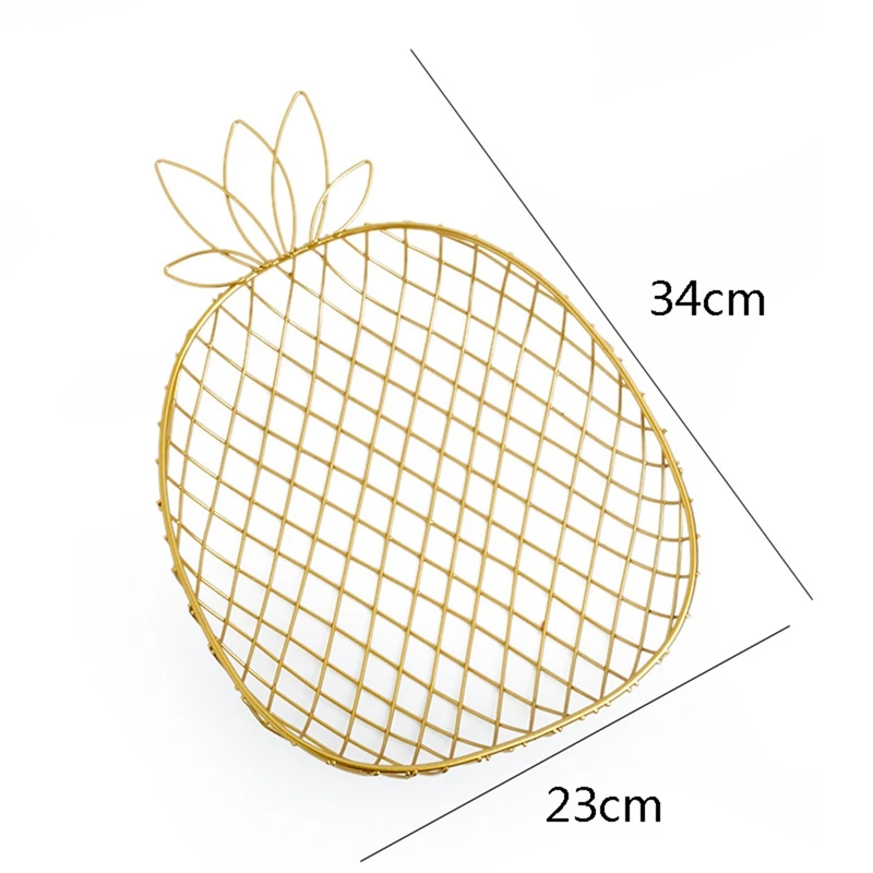 

Nordic Iron Fruit Plate Home Living Room Desktop Storage Basket Pineapple Shape Candy Plate Snack Plate Fruit Dish