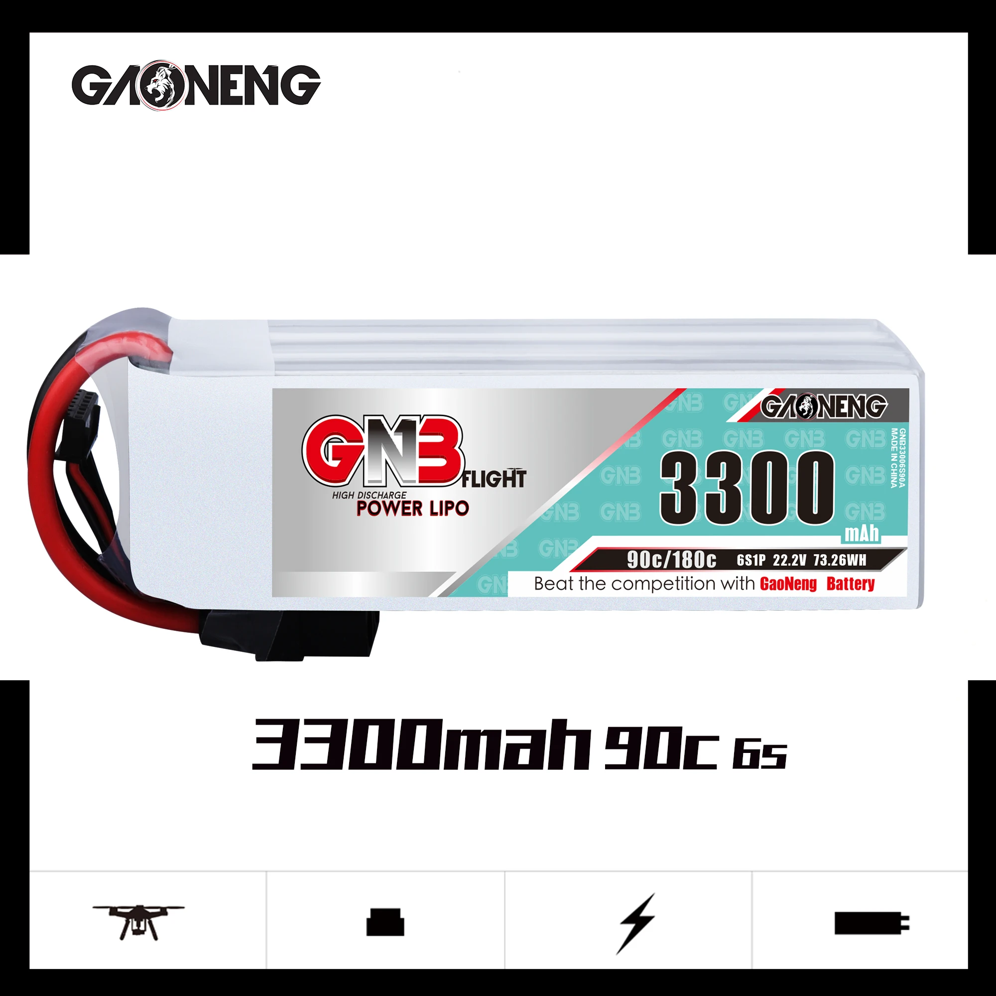 Gaoneng GNB 3300mAh 6S1P 22 2 V 90C/180C Lipo батарея с XT60 XT90 EC5 разъем для UAV RC вертолет автомобиль