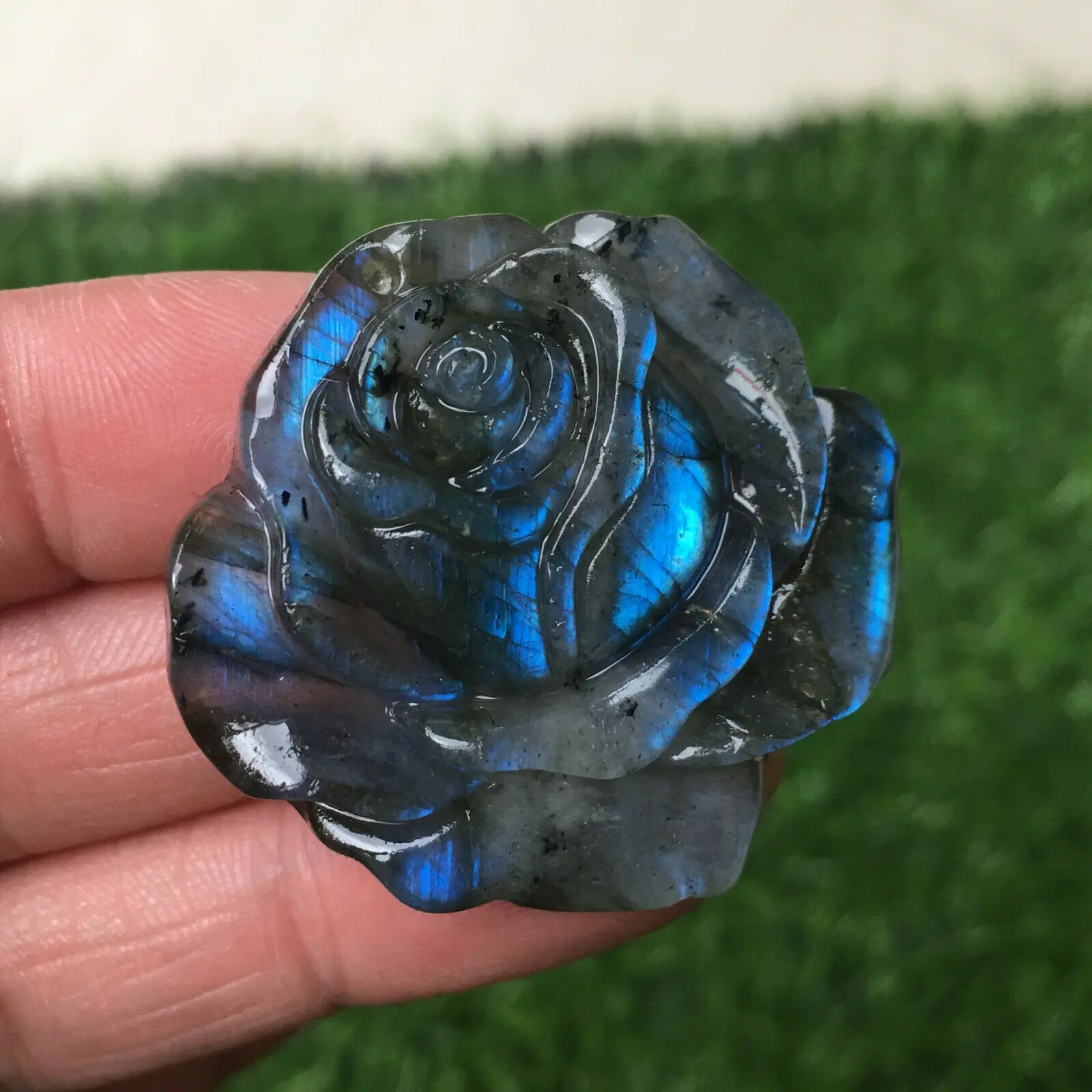 

Natural pull feldspar hand carved rose quartz crystal heal 1pc