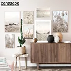 Плакат с Естественным ландшафтом, Пляжная живопись на холсте с песком, Чайка, печать растений, картина, скандинавские плакаты и принты, украшение комнаты