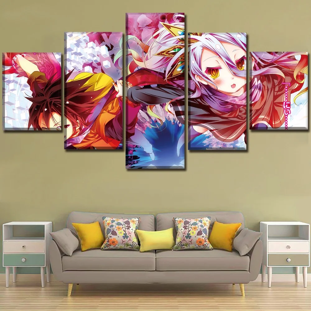 

5 Pieces Wall Art Canvas Painting Animation Poster Wall Art Home Modern For Decoration Living Room Bedroom Framework
