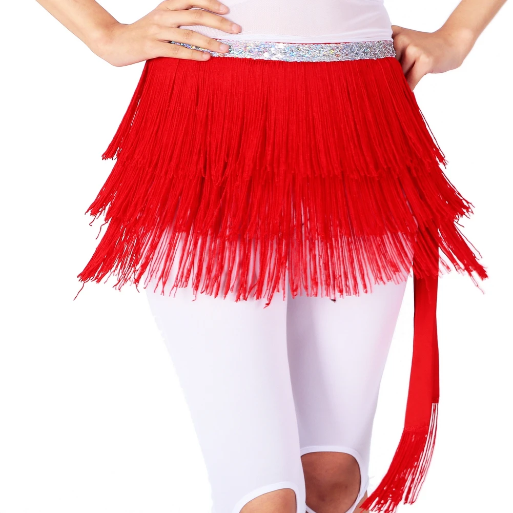 

Jlong Tassel Dance Waist Scarf Latin Dance Triangle Scarf Belly Dance Hip Scarf Belly Dance Women Wrap Skirt