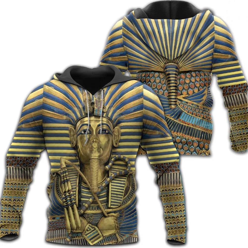 

Fashionable Egyptian King Tutankhamun Art 3D Overall Printed Men's Hoodie Harajuku Fashion Pullover Unisex Casual Pullover