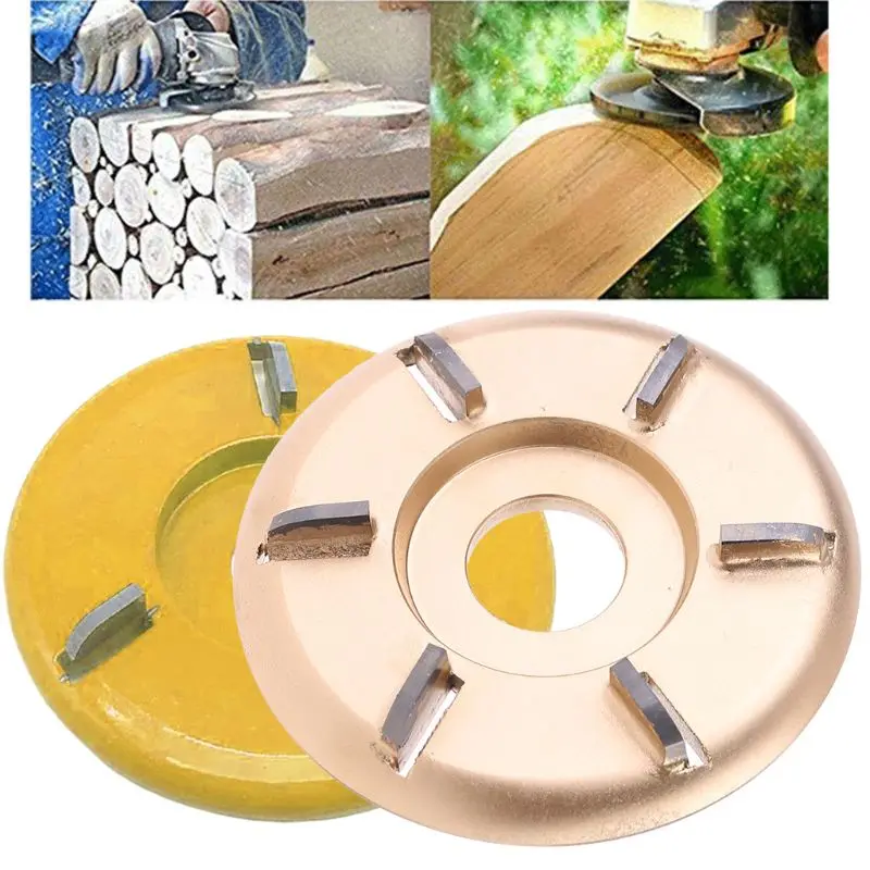 

Golden 90mm Diameter Rotary Planer Power Wood Carving Disc Angle Grinder Hexagonal Blade Attachment 22mm Bore Tool