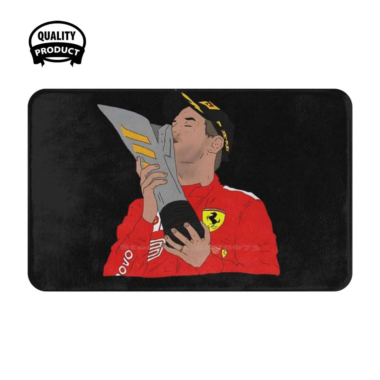 Себастьян Vettel (черный фон) мягкая подушка домашний ковер дверной коврик зимние