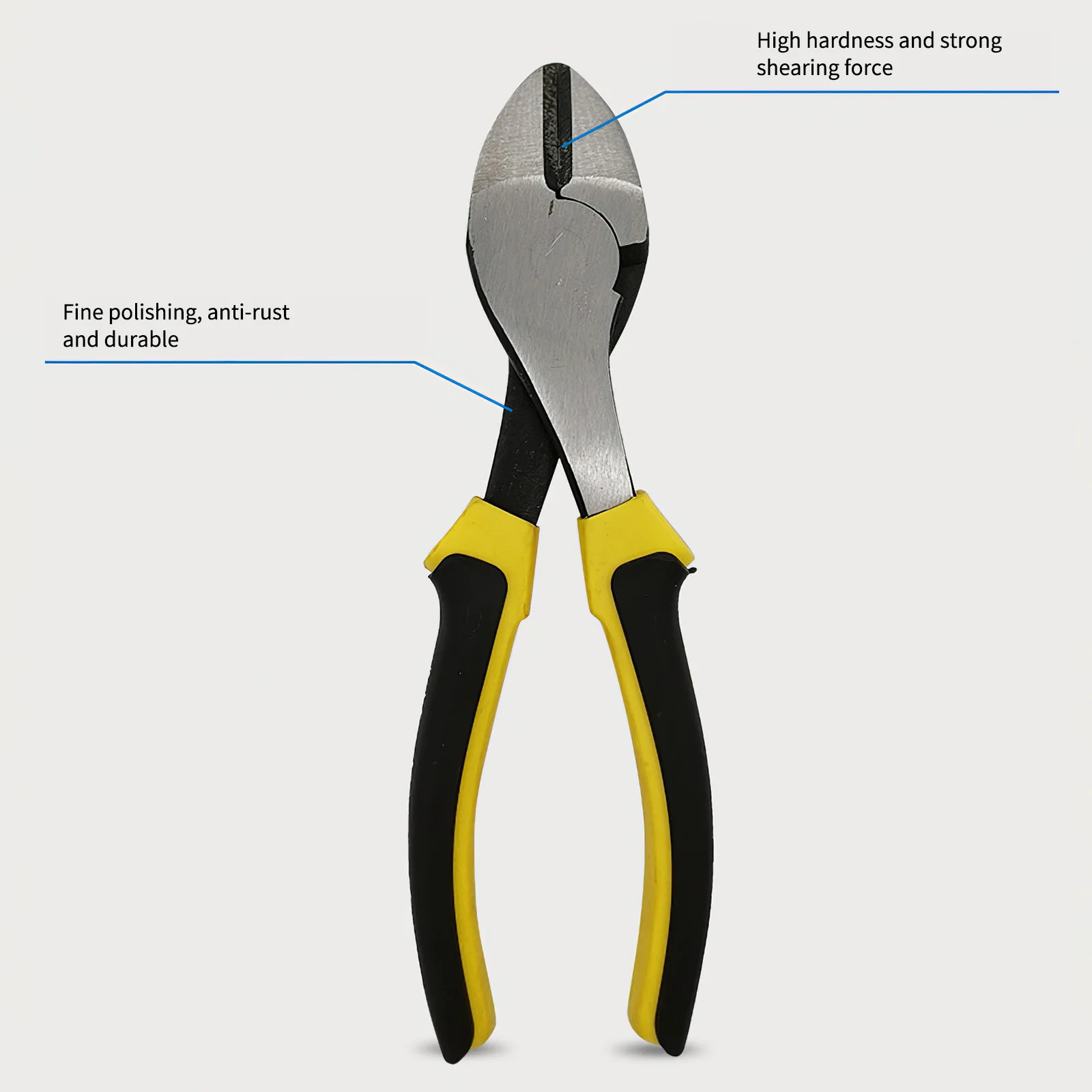 

10in Wire Pliers large-head diagonal pliers pliers bolt cutters Non-slip Comfortable Handle Labor Saving Metal Wire Cutting Tool