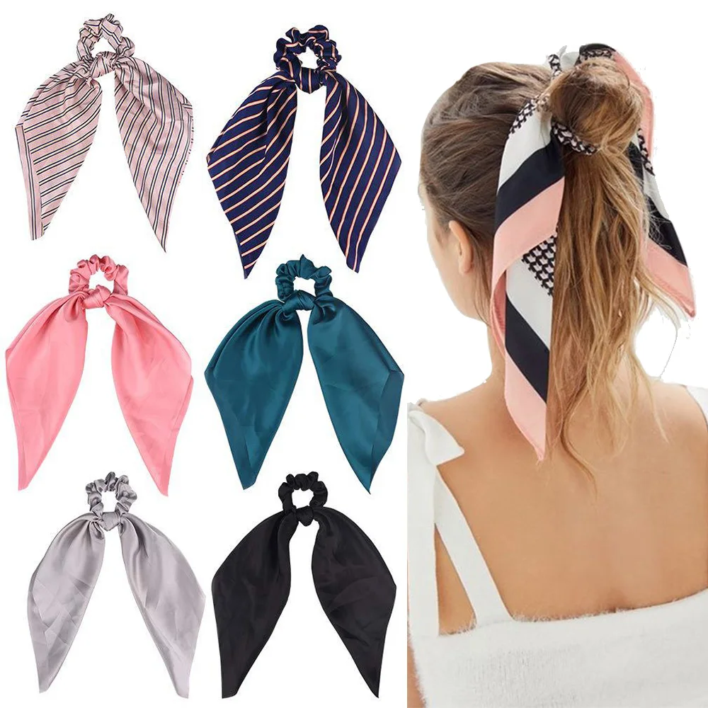 2021 Мягкая атласная лента для волос резинка Веревка женщин аксессуары резиновый