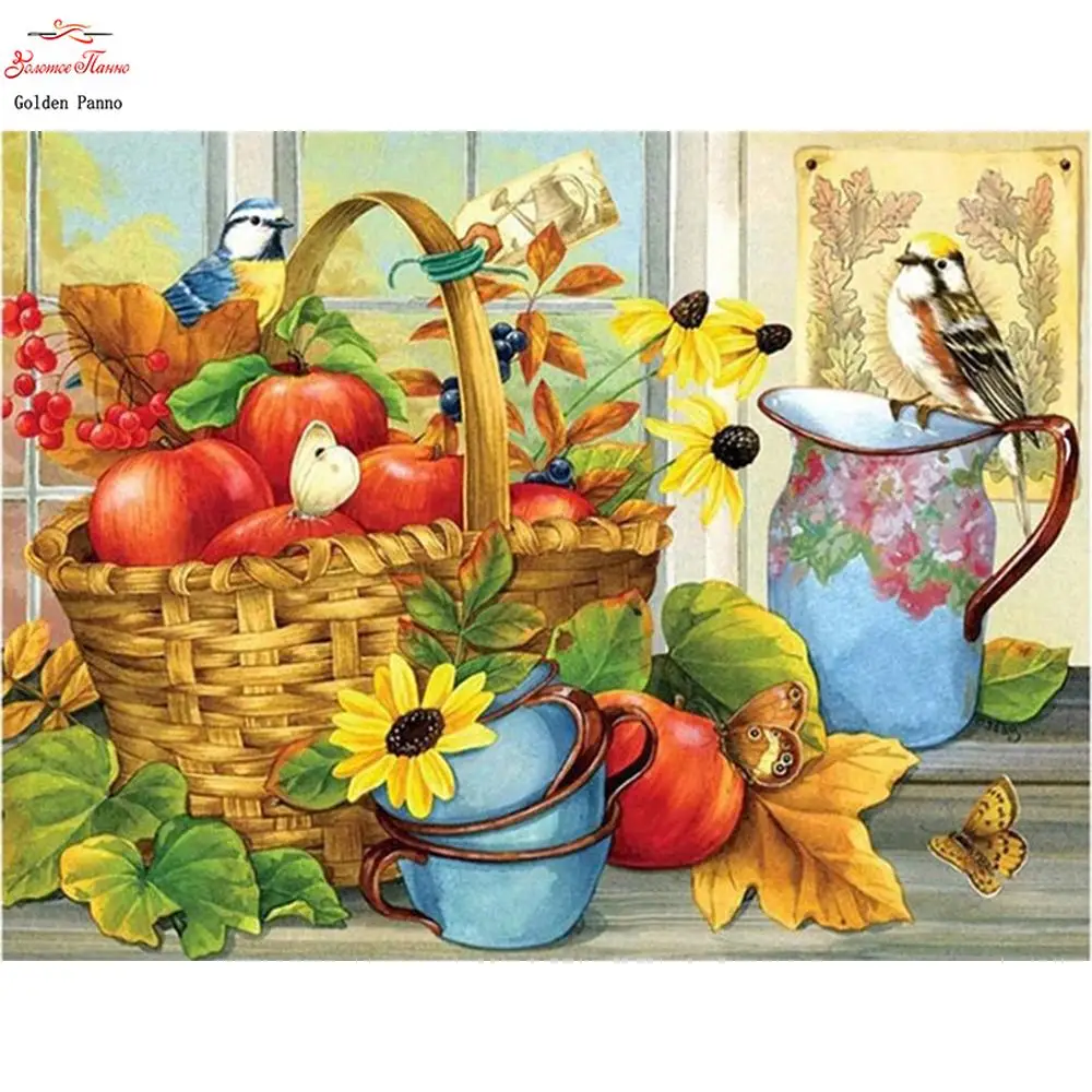 

Pintura diamante quadrado completo flor aves strass 5d diy diamante bordado frutas mosaico presente kits de ponto cruz