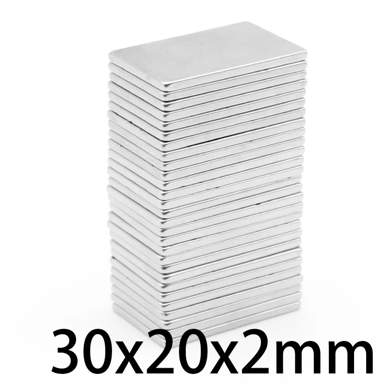 

2/5/10/20/30/50PCS 30X20X2mm Quadrate Rare Earth Neodymium Magnet 30*20*2 Block Permanent Magnet 30x20x2 Strong Powerful Magnets