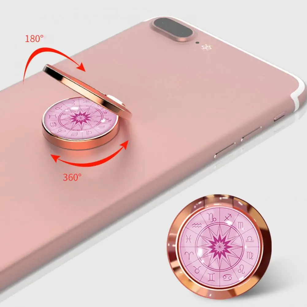 Universal zodiac fashion phone finger ring holder cute pocket grip girl constellation stand luxury accessories | Мобильные телефоны