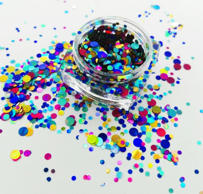 

Holographic Glitter Mix Dots Nail Art Glitter Round Shapes Confetti Sequin Acrylic Tips Gel Nail Art & Acrylic ##6