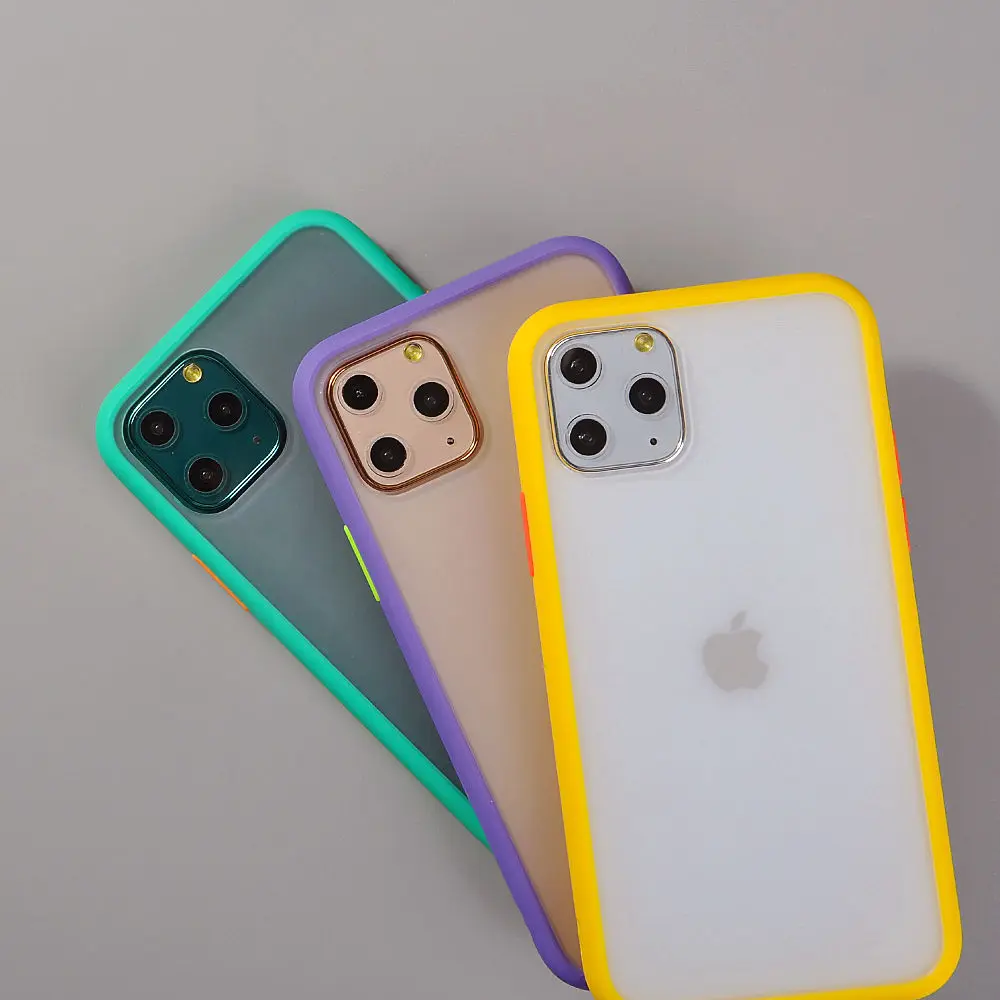 Мятный Гибридный простой матовый бампер чехол для телефона для Iphone 11 Pro Max Xr Xs Max 6s 8 7 Plus противоударный Мягкий ТПУ силиконовый прозрачный чехол