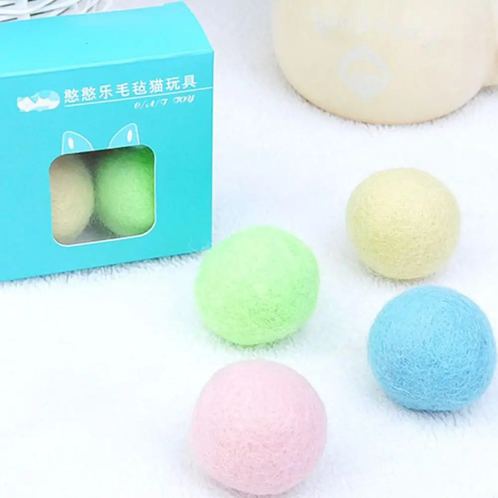4 шт./компл. разноцветный войлочный шар игрушки для кошек котят