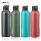 Горячая бутылка для воды из нержавеющей стали с соломинкой прямая питьевая бутылка с 2 крышками вакуумные фляжки изолированный спортивный термос 500 мл 1000 мл