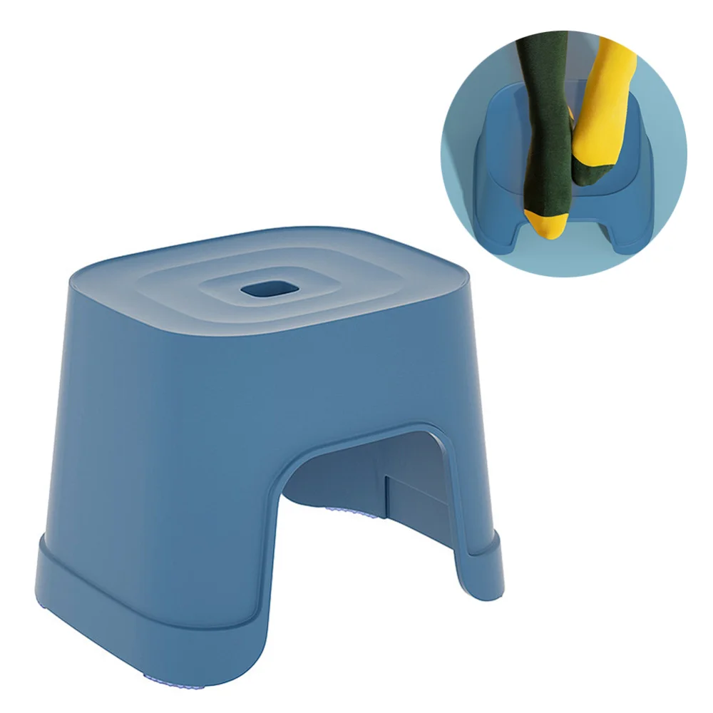 

1PC Anti-slip Stool Multi-use Step Stool Shoes Wearing Stool Small Bathroom Stool for Home Dorm (Blue)