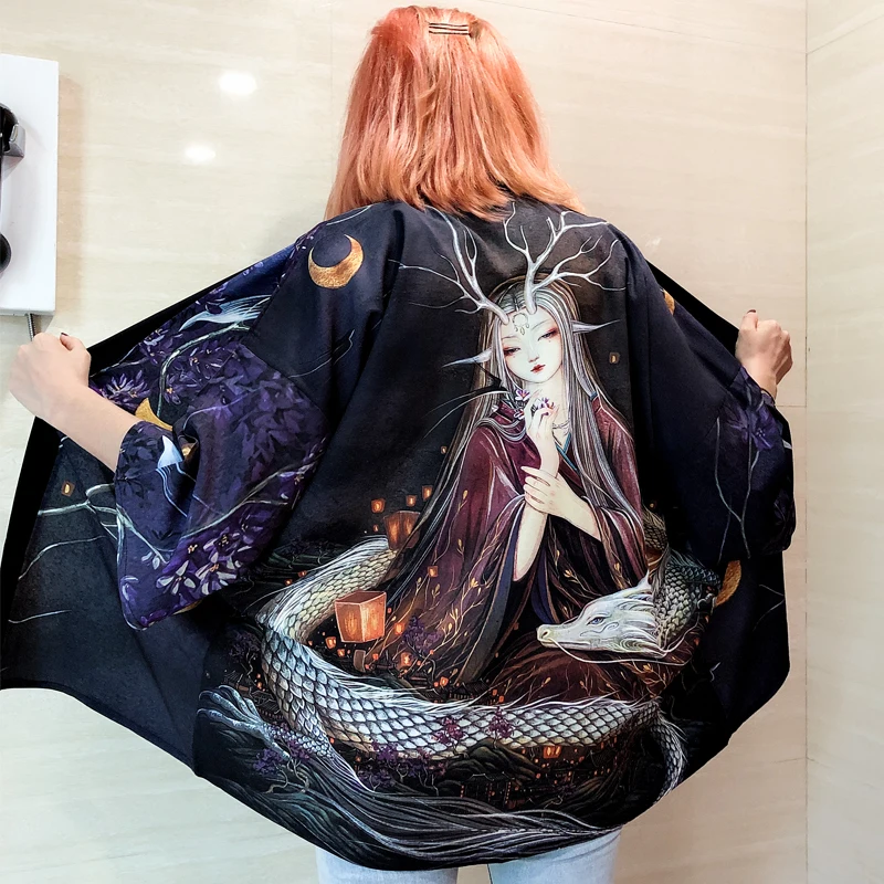 Японские кимоно для женщин юката 2021 женские летние пляжные кардиган Haori Оби