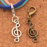 treble cleft music note lobster claw clasp charm beads 33 7x7 9mm 100pcs zinc alloy bronze jewelry diy c557