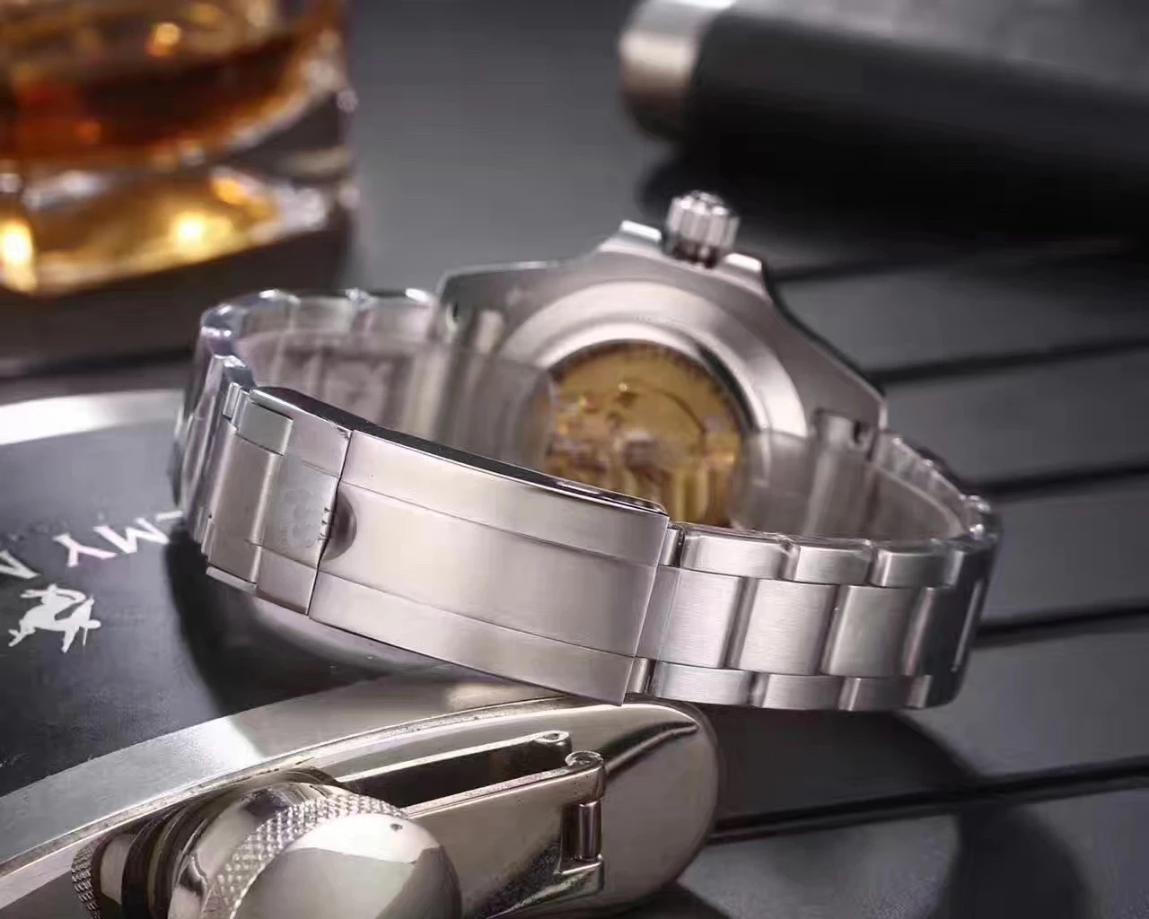 

Luxury New Men Automatic Mechanical Stainless Steel Ceramic Sapphire Watch Waterproof Tourbillion Skeleton Glass Back AAA+